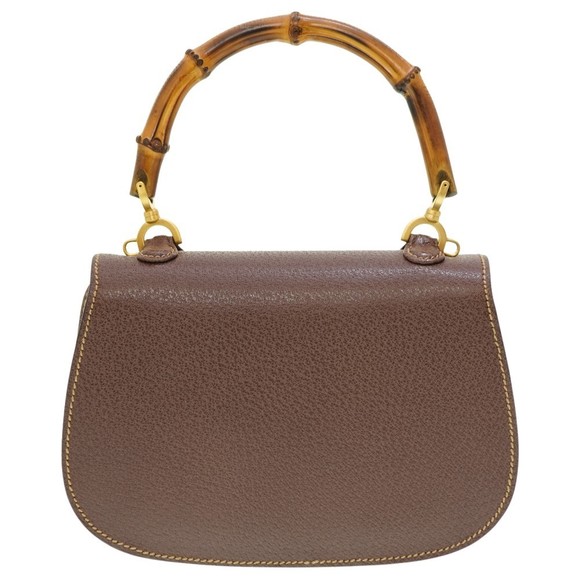 Gucci Bag Brown Bamboo Leather Tote - Picture 1 of 10